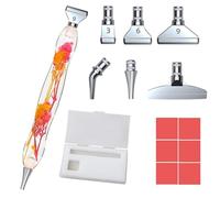 DOTBUY-SHOP Résine de Gypsophile Kit de Peinture Diamant,Accessoires et Outils d'art Diamantés,Stylos d'art Diamantés avec Stylet Diamond et Plusieurs en-Têtes de Remplacement (Argent)
