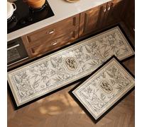 DOTBUY-SHOP Tapis Cuisine Devant Evier Style Minimaliste,Tapis de Cuisine Absorbant Diatomite Plantes Champêtres,Rug Séchage Rapide Antidérapant,Mat de Sol Résistants aux Taches (Marguerite,50x160cm)