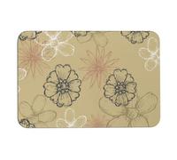 DOTBUY-SHOP Tapis de Bain Antidérapant, 3D Fleurs Tapis de Douche Absorbant, Séchage Rapide, pour Salle de Bain, Douche, WC, Baignoire (Fleur Brune,50x80cm)