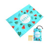 DOTBUY-SHOP Tapis de Plage Imperméable, Natte de Plage Anti Sable, Extra Grand Couverture Pique Nique pour Exterieur, Voyages, Camping, Picnic Festival de Musique Tropical (Pastèque,180x200cm)