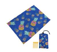 DOTBUY-SHOP Tapis de Plage Imperméable, Natte de Plage Anti Sable, Extra Grand Couverture Pique Nique pour Exterieur, Voyages, Camping, Picnic Festival de Musique Tropical (Bleu,140x150cm)
