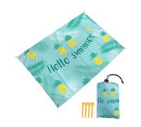 DOTBUY-SHOP Tapis de Plage Imperméable, Natte de Plage Anti Sable, Extra Grand Couverture Pique Nique pour Exterieur, Voyages, Camping, Picnic Festival de Musique Tropical (Ananas,140x200cm)