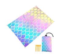 DOTBUY-SHOP Tapis de Plage Imperméable, Natte de Plage Anti Sable, Extra Grand Couverture Pique Nique pour Exterieur Voyages Camping Picnic Festival de Musique -Kawaii (Arc-en-Ciel,180x200cm)