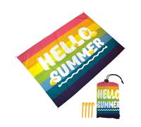 DOTBUY-SHOP Tapis de Plage Imperméable, Natte de Plage Anti Sable, Extra Grand Couverture Pique Nique pour Exterieur, Voyages, Camping, Picnic Festival de Musique Tropical (Arc-en-Ciel,200x210cm)