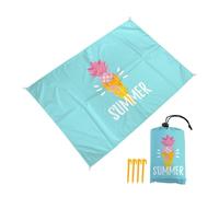 DOTBUY-SHOP Tapis de Plage Imperméable, Natte de Plage Anti Sable, Extra Grand Couverture Pique Nique pour Exterieur, Voyages, Camping, Picnic Festival de Musique Tropical (Glace,140x200cm)