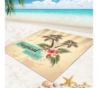 DOTBUY-SHOP Tapis de Plage Imperméable, Natte de Plage Anti Sable, Extra Grand Pliable Couverture Pique Nique pour Exterieur, Voyages, Camping, Picnic (Sable,150x150cm)
