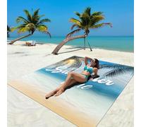 DOTBUY-SHOP Tapis de Plage Imperméable, Natte de Plage Anti Sable, Extra Grand Pliable Couverture Pique Nique pour Exterieur, Voyages, Camping, Picnic (Bleu,150x150cm)