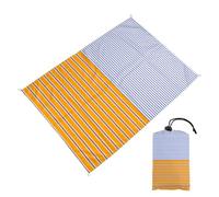 DOTBUY-SHOP Tapis de Plage Imperméable, Natte de Plage Anti Sable, Rayures Colorées Pliable Couverture Pique Nique pour Exterieur, Voyages, Camping, Picnic (Bleu Orange 1,100x140cm)