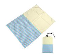 DOTBUY-SHOP Tapis de Plage Imperméable, Natte de Plage Anti Sable, Rayures Colorées Pliable Couverture Pique Nique pour Exterieur, Voyages, Camping, Picnic (Jaune Bleu 1,200x210cm)
