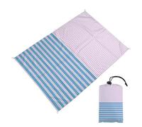 DOTBUY-SHOP Tapis de Plage Imperméable, Natte de Plage Anti Sable, Rayures Colorées Pliable Couverture Pique Nique pour Exterieur, Voyages, Camping, Picnic (Bleu Rose 1,180x200cm)