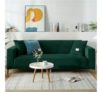 DOTBUY-SHOP Velours Salon Housses de Fauteuil Housse Canapé Extensible Housse de Canapé 1/2/3/4 Place Quatre Saisons Housse Canapé pour Sofa Décorative (2 Places,Vert foncé)