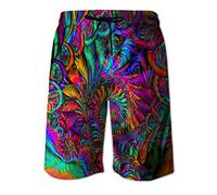 DOTBUY Short de Bains Homme, Casual Été Grande Taille Plage Pant Personnalité Créatif 3D Imprimé Maillot de Bain Séchage Rapide Respirant Etanche Exercice Shorts (M,Psychédélique)