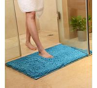 DOTBUY Tapis de Salle de Bain, Chenille Super Absorbant Anti-dérapant Tapis de Bain Confortable Tapis de Salle de Bain Tapis de Douche (50 * 80cm, Lac Bleu)