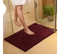 DOTBUY Tapis de Salle de Bain, Chenille Super Absorbant Anti-dérapant Tapis de Bain Confortable Tapis de Salle de Bain Tapis de Douche (50 * 80cm, Violet foncé)
