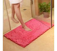 DOTBUY Tapis de Salle de Bain, Chenille Super Absorbant Anti-dérapant Tapis de Bain Confortable Tapis de Salle de Bain Tapis de Douche (40 * 60cm, Rose Rouge)