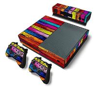 DOTBUY Xbox One Autocollant Console Decal Vinyl Skin Sticker + 2 Autocollant Manette + 1 Autocollant Kinect Set (Wood Rainbow)