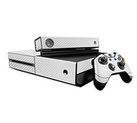 DOTBUY Xbox One Autocollant Console Decal Vinyl Skin Sticker + 2 Autocollant Manette + 1 Autocollant Kinect Set (Carbon Fiber White)