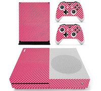 DOTBUY Xbox One S Autocollant Console Decal Vinyl Skin Sticker + 2 Autocollant Manette + 1 Autocollant Kinect Set (Carbon Fiber Pink)
