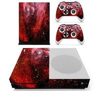 DOTBUY Xbox One S Autocollant Console Decal Vinyl Skin Sticker + 2 Autocollant Manette + 1 Autocollant Kinect Set (Starry Red)