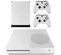 DOTBUY Xbox One S Autocollant Console Decal Vinyl Skin Sticker + 2 Autocollant Manette + 1 Autocollant Kinect Set (Carbon Fiber White)