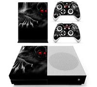 DOTBUY Xbox One S Autocollant Console Decal Vinyl Skin Sticker + 2 Autocollant Manette + 1 Autocollant Kinect Set (Red Eye Skull)