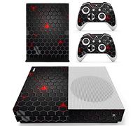 DOTBUY Xbox One S Autocollant Console Decal Vinyl Skin Sticker + 2 Autocollant Manette + 1 Autocollant Kinect Set (Dark Honeycomb)
