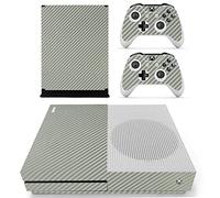 DOTBUY Xbox One S Autocollant Console Decal Vinyl Skin Sticker + 2 Autocollant Manette + 1 Autocollant Kinect Set (Carbon Fiber Grey)