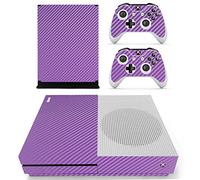 DOTBUY Xbox One S Autocollant Console Decal Vinyl Skin Sticker + 2 Autocollant Manette + 1 Autocollant Kinect Set (Carbon Fiber Purple)