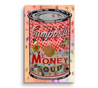 DotComCanvas® Decopanel Tableau mural The Soup of Success - Tableau moderne de motivation pop art, panneau mural sans cadre, fait à la main en Allemagne, 90 x 58 cm