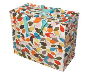 Dotcomgiftshop Grand sac en plastique Motif Vintage Ivy | Sacs à linge, sac à linge, panier en maille, récipient pliable, sac en coton, organisateur de transport, panier de lavage