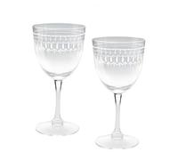 dotcomgiftshop Lot de 2 verres à vin vintage gravés Transparent 250 ml