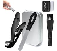 Dotmalls Maître-clip Pro, Ensemble de coupe-ongles senior, Coupe-ongles Ergonomique à Large Tête Angulaire avec lime à ongles Sharp (Noir)