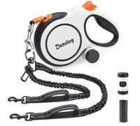 Dotolog Laisse Rétractable pour Chien 8 m, Extensible Laisse Chien de Taille Moyenne et Grande (Jusqu'à 50kg), avec Corde élastique Double et Inserts de Ceinture de sécurité (Blanc, 8m)