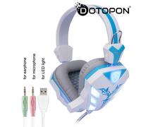 DOTOPON® Cosonic Casque Jeu USB + 3.5mm Gaming Headset écouteurs avec Microphone Antibruit LED Lumi