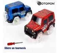 Dotopon®Magic Pour Circuit Magique Tracks Flexible Lumineux Phosphorescent Lot De 2 Voitures 4x4