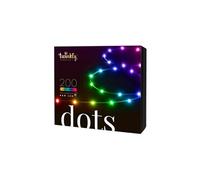 Dots - Guirlande Lumineux Flexible Contrôlé par une Application avec 200 LEDs RGB (16 Millions de Couleurs). 10 Mètres. Fil Noir. Décoration