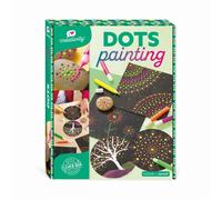 Janod - Dot Painting - I Love Creativity - 5 Réalisations Sur Papier Noir et Galet - Kit Loisir Créatif - 8 Ans, J07736