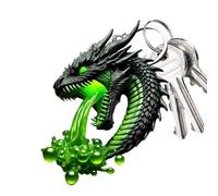 Dottduya Anneau de clé de dragon, chaînes de clés de dragon,Porte-clés de la voiture de gradient acrylique | Ornement de style chinois portable, pendentif dragon créatif pour femmes hommes