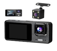 Dottduya Caméra Vidéo pour Voiture | Caméra Voiture 3 Canaux Montée sur Tableau de Bord | Enregistreur d'image De Recul avec Wi-FI Vision Infrarouge 1080P pour Arrière Angle Mort Camion