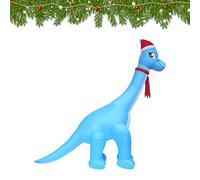Dottduya Figurines aériennes géantes de Noël - Dinosaure géant avec lumière LED - Figurines de Noël d'extérieur avec chapeau de Père Noël - Pour Halloween, vacances, jardin, terrasse, chemin, porte