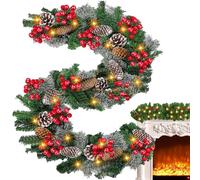 Dottduya Guirlandes de Noël pour la décoration, couronne lumineuse réaliste - Guirlande décorative légère pour fenêtre, extérieur, intérieur, mur, porte, passage