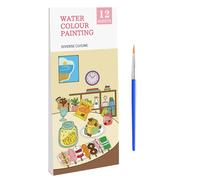 Dottduya Kit de peinture à l'aquarelle, livre de coloriage aquarelle pour tout-petits, petits blocs de coloriage, kit de peinture de voyage avec pinceau, pour filles, enfants, tout-petits