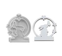 Dottduya Moule en silicone en forme de lapin - Moule en silicone antiadhésif - Insert en silicone - Décoration de lapin de Pâques - Pour plâtre, bougies en de soja