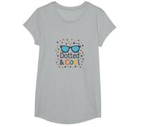 Dotted & Cool Dot Day Lunettes de Soleil Funky pour garçons T-Shirt, Fille, Gris Chiné, M
