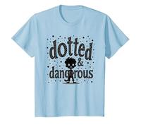 Dotted & Dangerous : Un garçon de Dessin animé Playful Troublemaker T-Shirt, Enfant, Bleu Céleste, 2 Ans