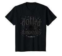 Dotted & Dangerous : Un garçon de Dessin animé Playful Troublemaker T-Shirt, Enfant, Noir, 10 Ans