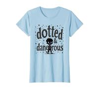 Dotted & Dangerous : Un garçon de Dessin animé Playful Troublemaker T-Shirt, Femme, Bleu Céleste, S