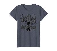 Dotted & Dangerous : Un garçon de Dessin animé Playful Troublemaker T-Shirt, Femme, Bleu Chiné, XL