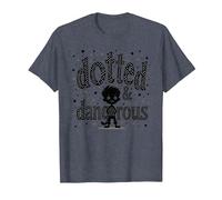 Dotted & Dangerous : Un garçon de Dessin animé Playful Troublemaker T-Shirt, Homme, Bleu Chiné, XL