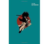 Dotted Grid Sketchbook/Journal Soft Cover: Dotted Pages, 110+ Pages, (8.27 X 11.69 Inches) A4, Himura Kenshin Rurouni Kenshin Wandering Samurai Blue Notebook Cover.